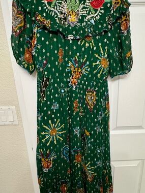 FARM Rio green farm festa maxi dress